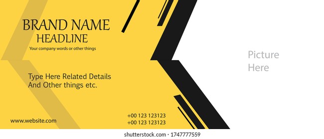 Design-Vorlage für Banner mit gelber Farbe, modern und einzigartig im Web und in sozialen Netzwerken 