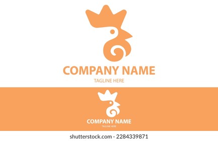 Yellow Color Negative Space Hen Head Logo Design