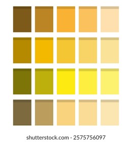 Yellow color palette. Bright tone gradients. Shades of gold. Vector illustration.