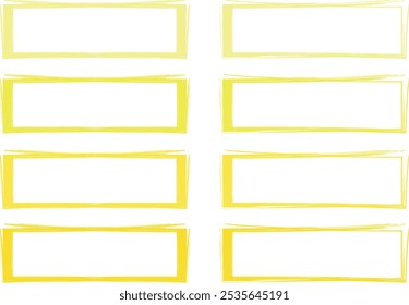 yellow color palette rectangular frames set vector