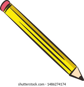  a yellow color pencil vector