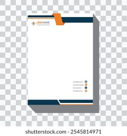 Yellow color Printable Blank letterhead modern business and corporate a4 size