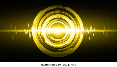 Yellow color pulse Light Abstract Technology pixels background for computer graphic website and internet, 