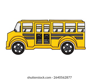 Yellow color school bus vector. Transport icon. Back to school education bus