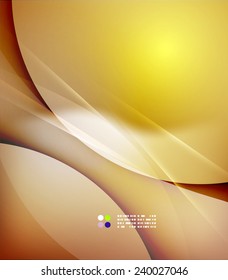 Gelbe Farbe leuchtend, Wellen und Linien. Abstrakter Hintergrund