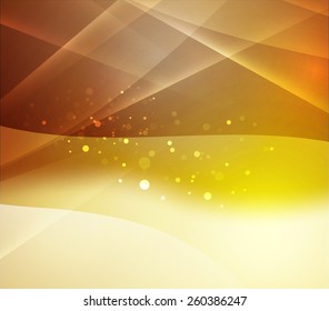 Gelbe Farbe leuchtend, Wellen und Linien. Abstrakter Hintergrund