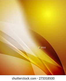 Brillo de color amarillo, olas y líneas. Antecedentes abstractos