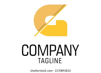 Color amarillo Simple Letra inicial Diseño del logotipo G