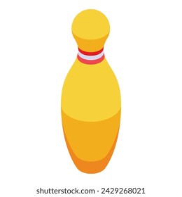 Yellow color skittles icon isometric vector. Shot sport. Recreation game