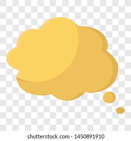 Yellow color speech bubbles without text on transparent background. Vector illustration in a flat style
