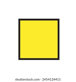 Yellow color square box frame with black outline.