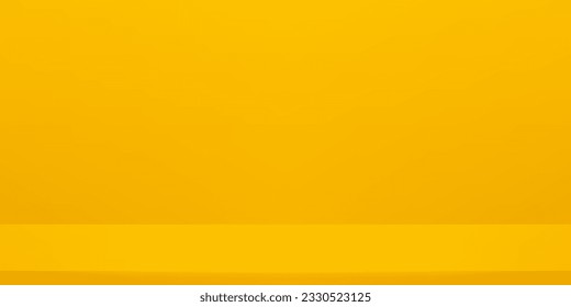 Yellow color studio table room background. Graphic art design. For backdrop, wallpaper, background. Vector illustration.