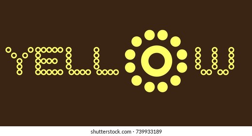 Yellow color with sun. Vector illustration