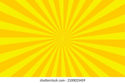yellow color sunburst pattern background design. Abstract Rays back . Summer Banner. Bright red rays background. Comics, pop art style
