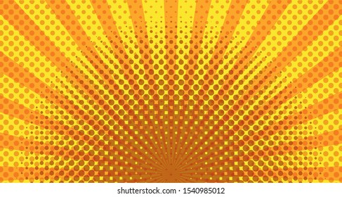 yellow color sunburst pop art background vector illustration design