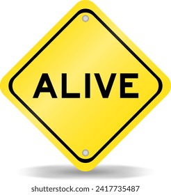 Yellow color transportation sign with word yellow on white background