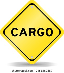 Yellow color transportation sign with word on white background