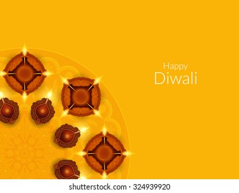 Yellow color vector background design for Diwali festival