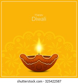 Yellow color vector background design for Diwali festival