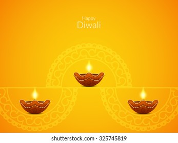 Yellow color vector background design for Diwali festival