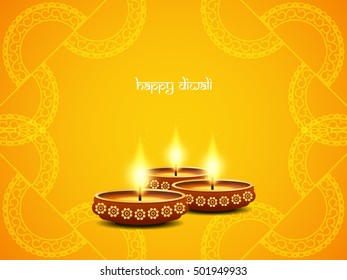 Yellow color vector background design for Diwali festival