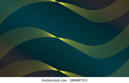 yellow color wave lines vector background 