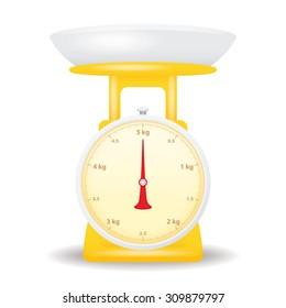 yellow color weight scale market isolate on white background