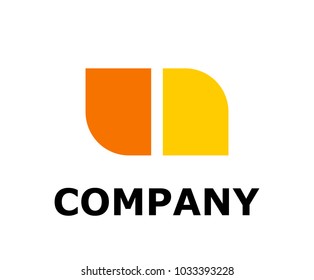 yellow color window button silhouette logo design idea illustration concept