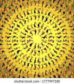 yellow colored background image fantasy dancing tribe