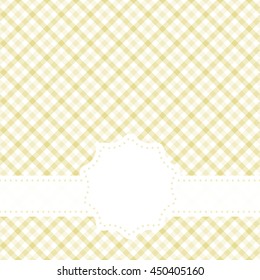 yellow colored checkered table cloth pattern with free banner for text