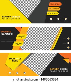 Yellow colored Horizontal shaped web site banners 