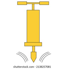 A yellow colored jackhammer - Industrial illustration - vector 