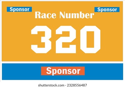 Yellow colored marathon number bib isolated on white.