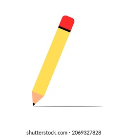 Yellow colored pencil clipart. Pencil icon.