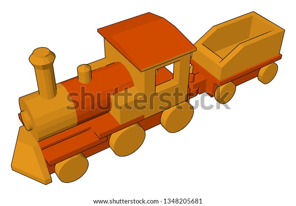 A yellow colored toy\
locomotive engine Very attractive and playful vector color drawing\
or illustration