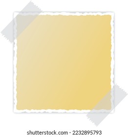 banner de papel de color amarillo vectorial roto con bordes rotos con espacio para el texto