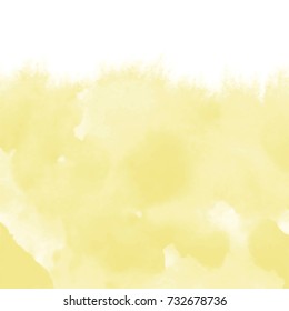 yellow colored watercolor area with cloudy border on white background, vector illustration