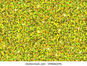 Yellow and colorful glitter sparks. Shiny confetti  with glowing lights. Vector illustration.

