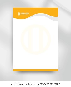 yellow colorful minimal simple attractive modern look letterhead design template vector