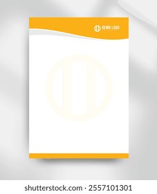 yellow colorful minimal simple attractive modern look letterhead design template vector
