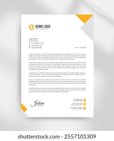 yellow colorful minimal simple attractive modern look letterhead design template vector