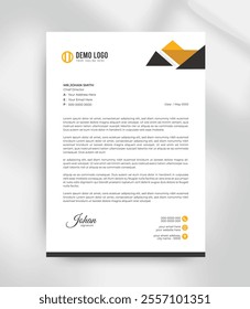 yellow colorful minimal simple attractive modern look letterhead design template vector