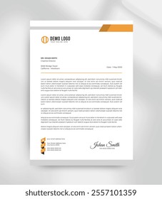 yellow colorful minimal simple attractive modern look letterhead design template vector