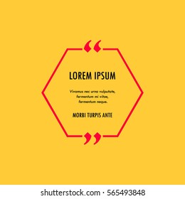 Yellow colorful quote text bubble vector template
