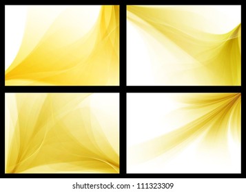 Yellow colorful smooth vector backgrounds set
