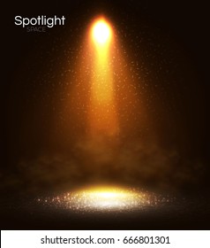 Yellow Colorful Spotlights. Scene illumination. Light Effect.  Vector illustration