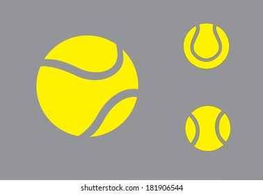 yellow colorful Tennis balls symbol icon set concept design. three different realistic yellow colored balls collection set with grey background - art vector illustration - Shutterstock ID 181906544