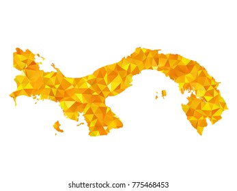 Yellow Colors Low Polygon Style Panama Map Vector EPS10