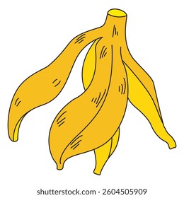 A yellow in colour banana peel vector illustration