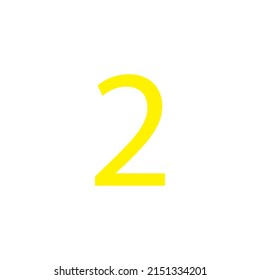 Yellow colour number simple clip art illustration victor